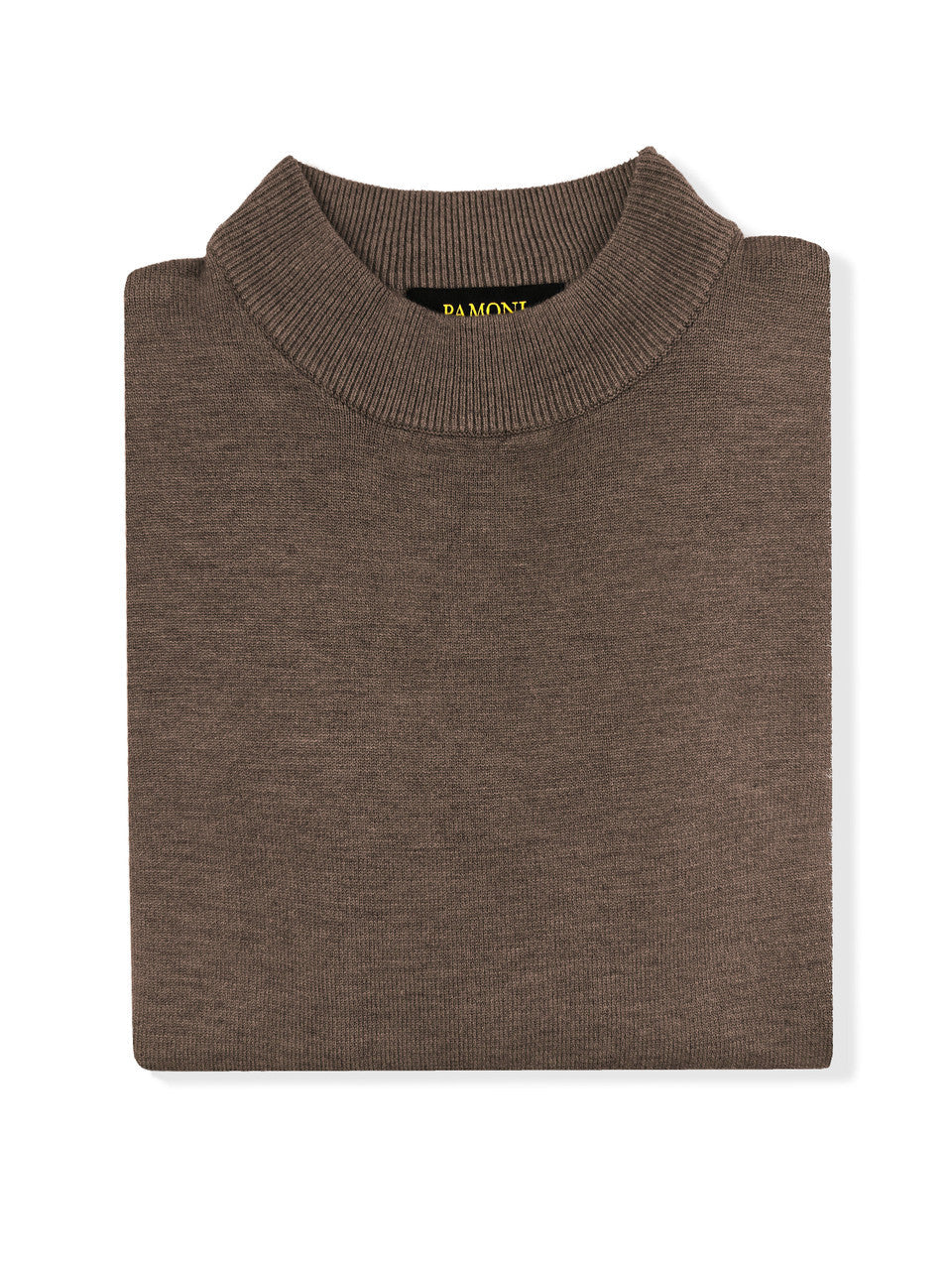 Brown High Neck Slim Fit Jumper