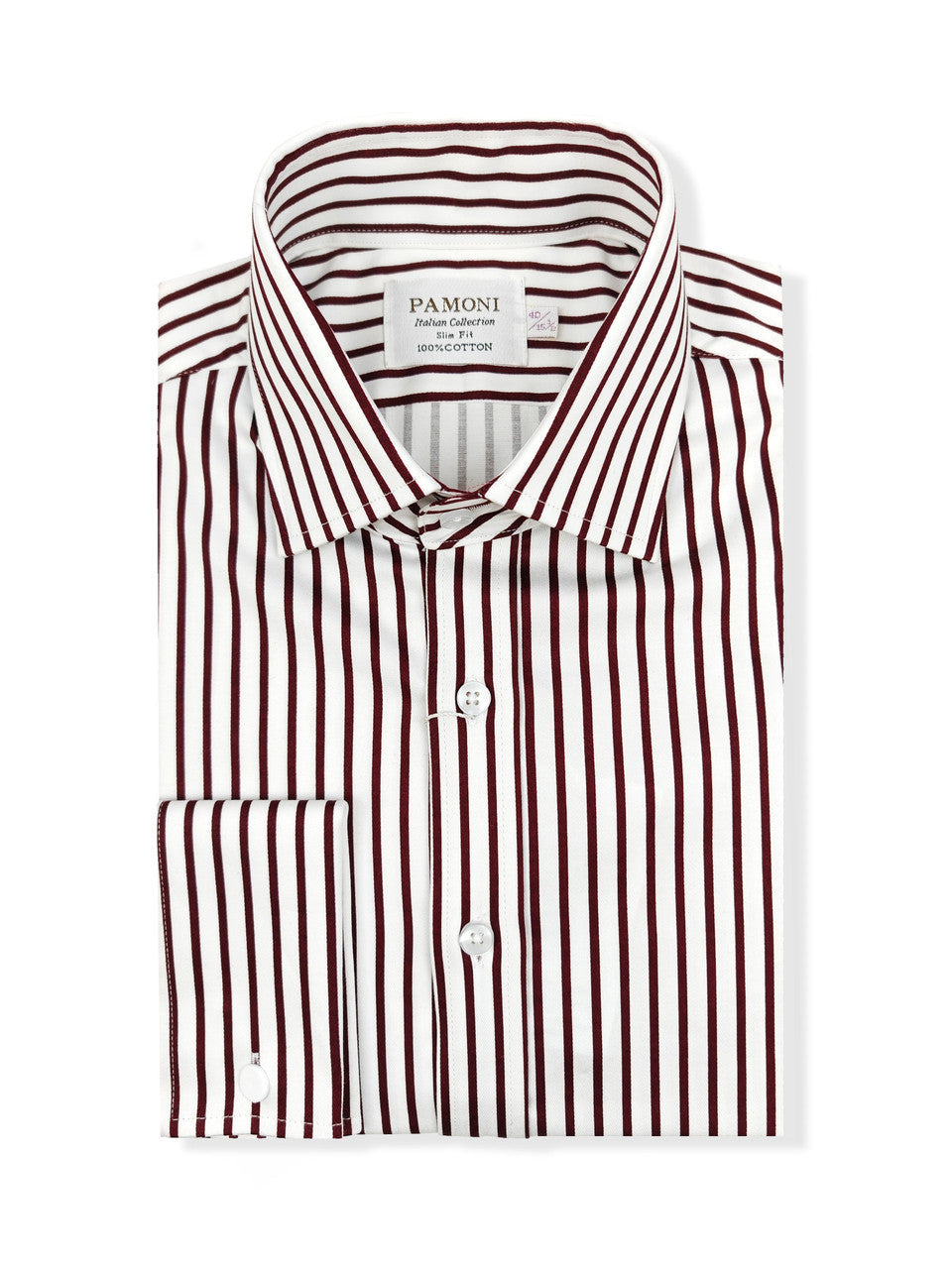 Men's Slim Fit Red & White Striped Shirt