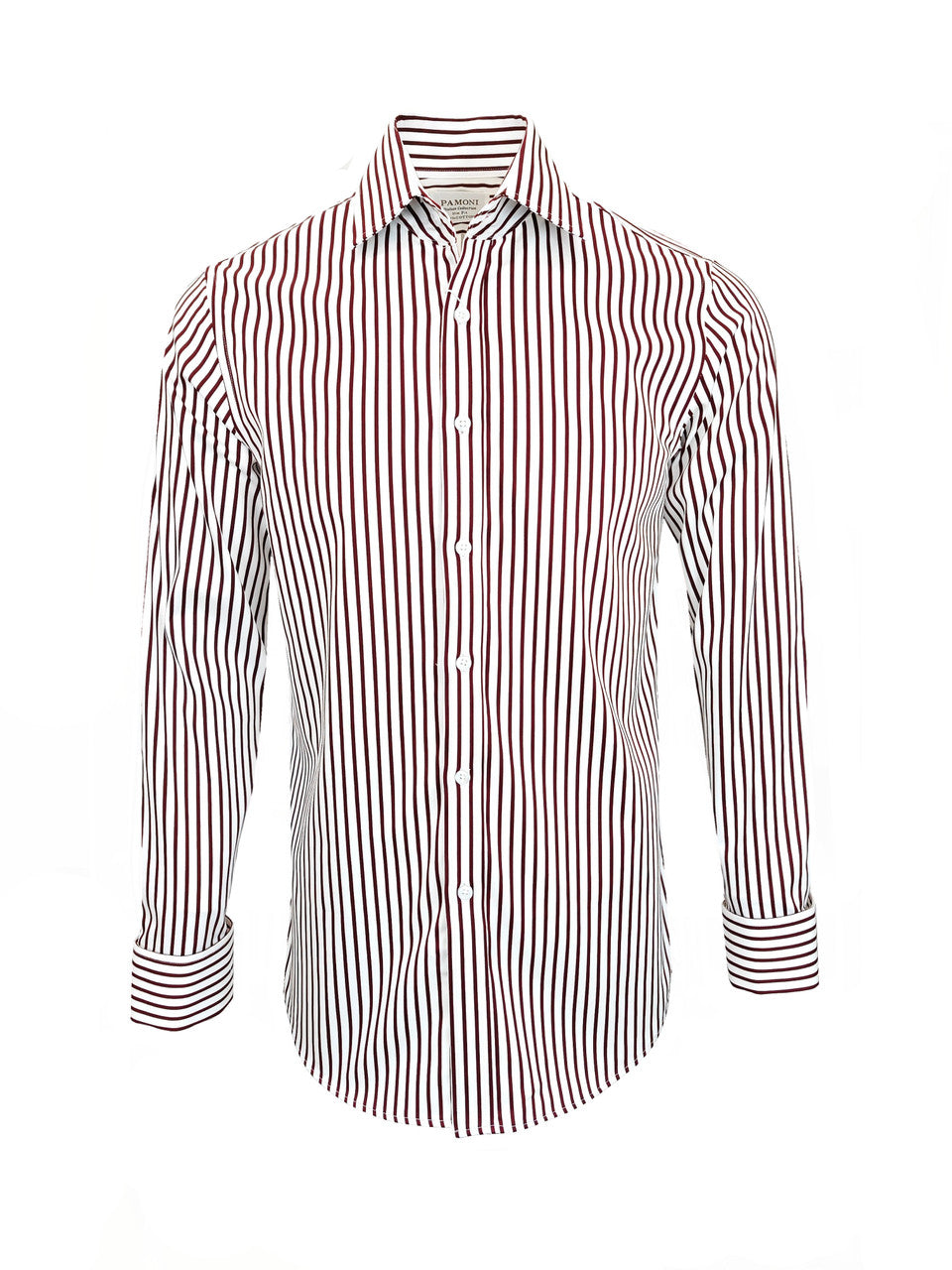 Men's Slim Fit Red & White Striped Shirt