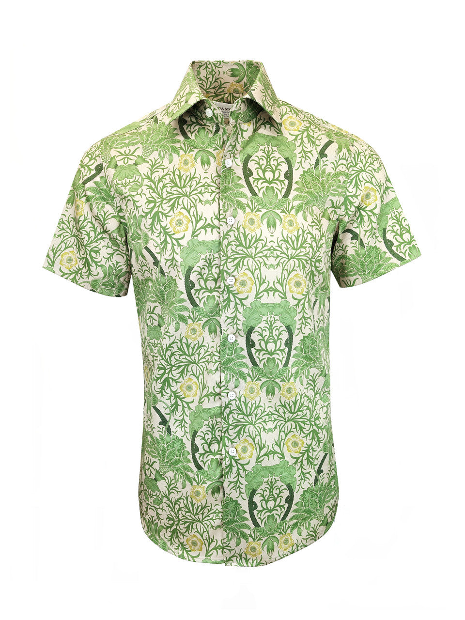 Green Nature-Inspired Design Short Sleeves Shirt
