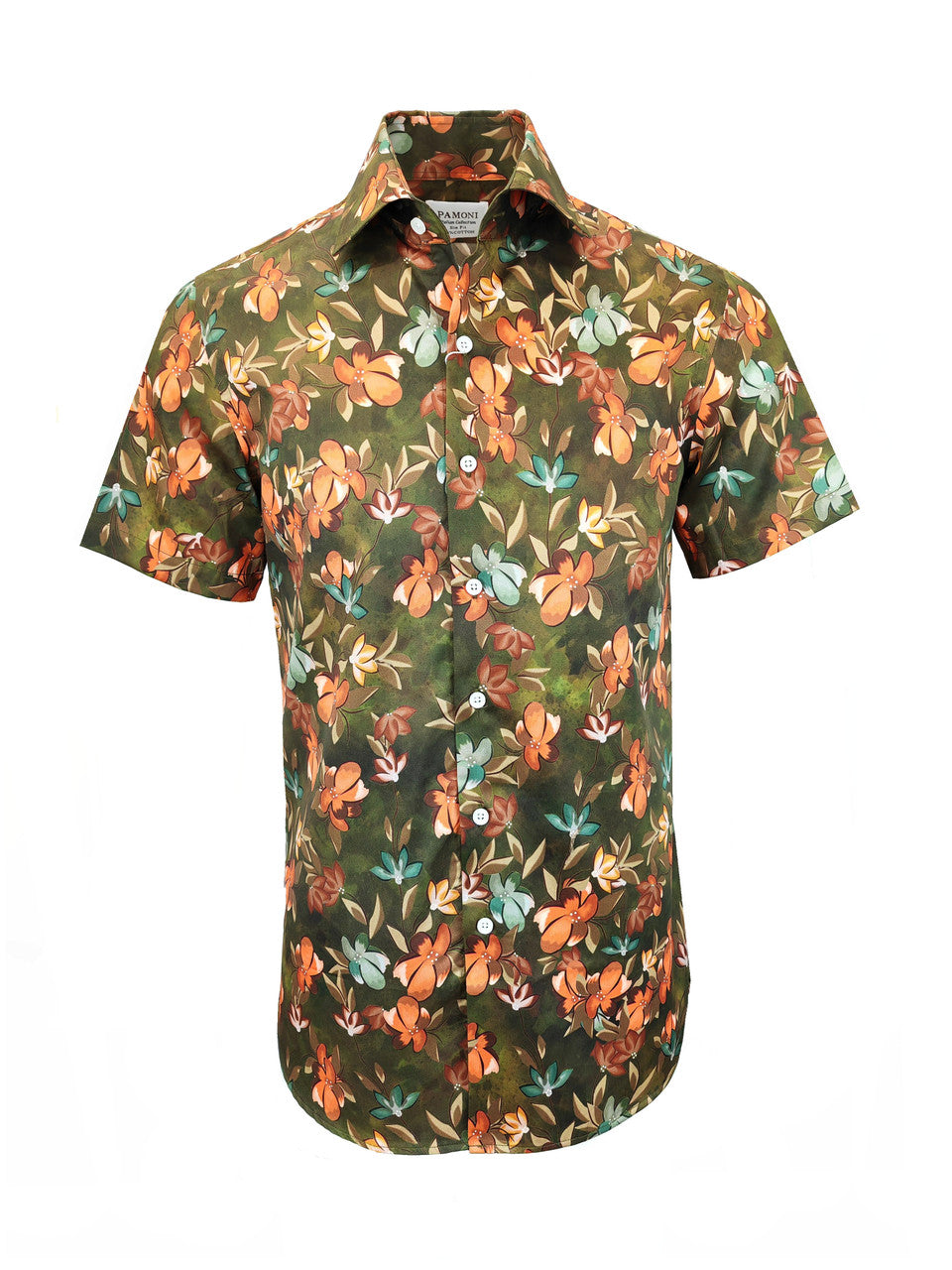 Men's Slim Fit Short Sleeve Floral Print Shirt