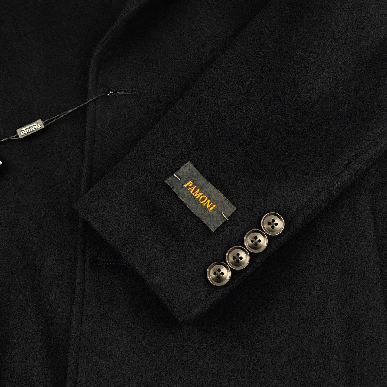 Men's Black Double Breasted Long Overcoat