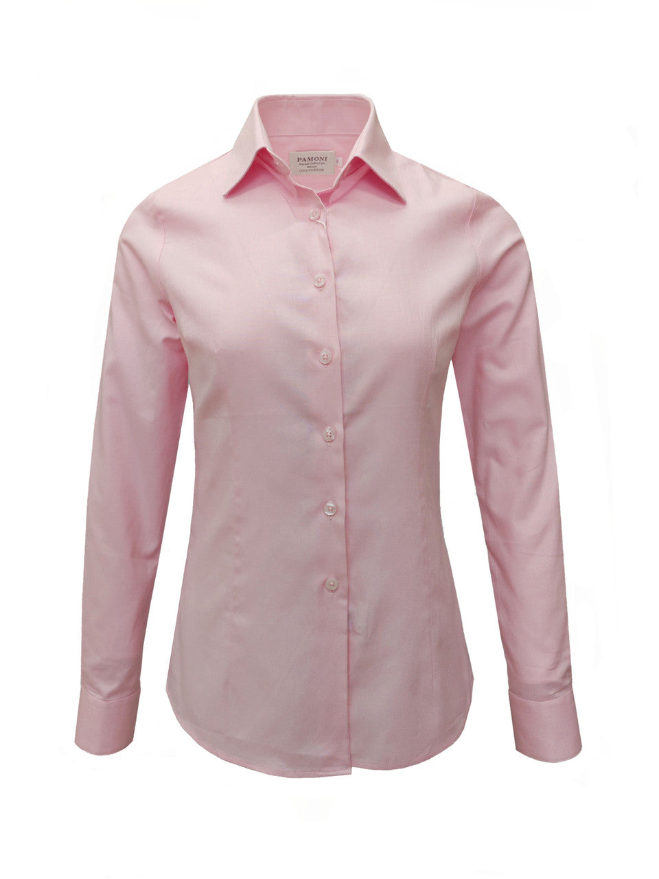 Women's Fitted Pink Oxford Shirt