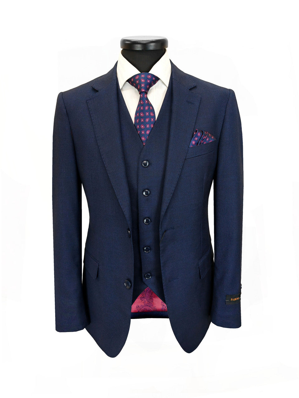 Navy Blue 2 Button 3-Piece Slim Fit Suit