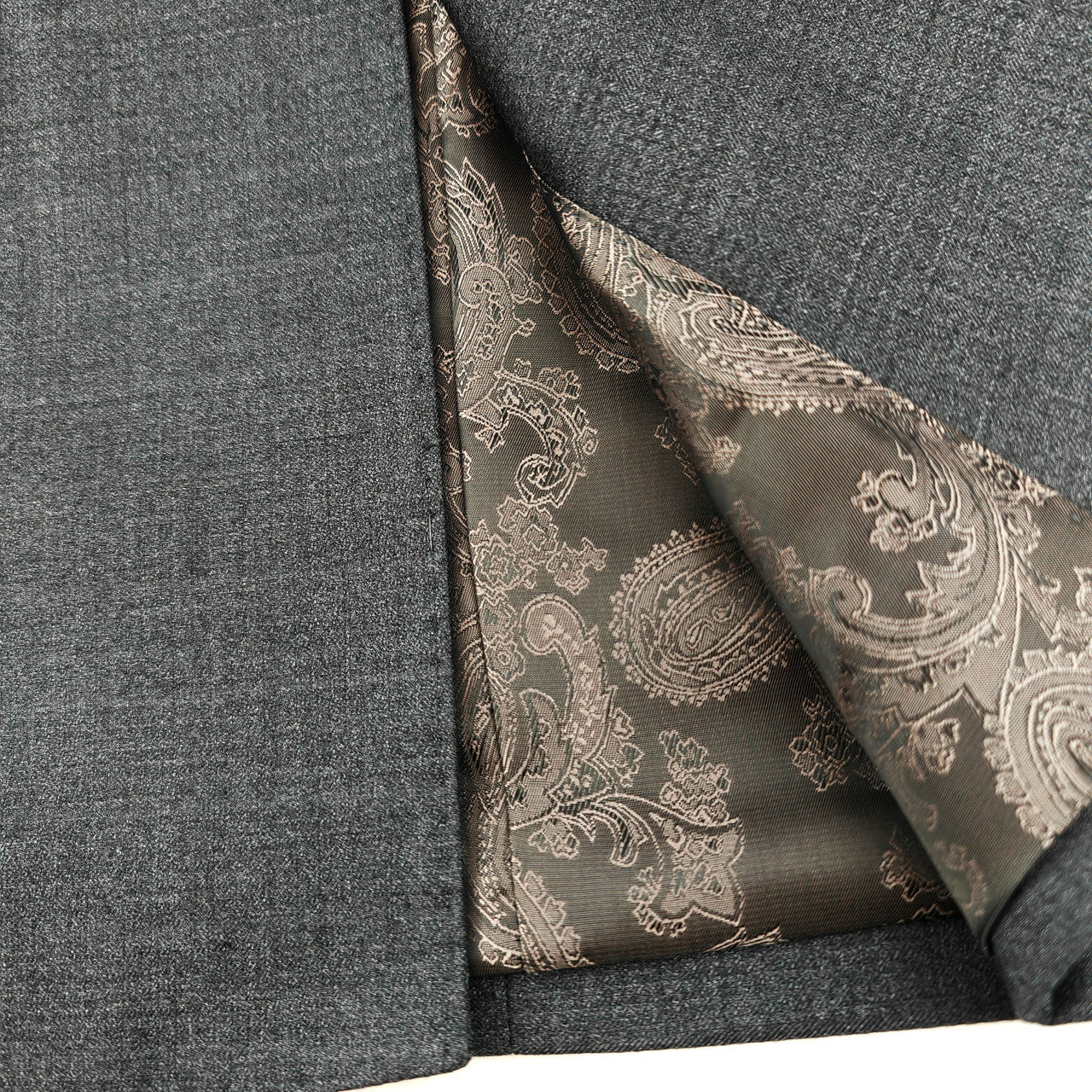 Men’s Grey Double-Breasted Wool Blend Suit