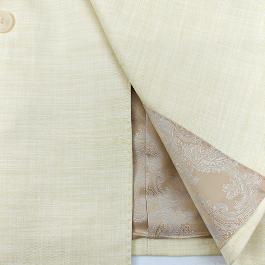 Elegant Cream Double-Breasted Slim Fit Suit