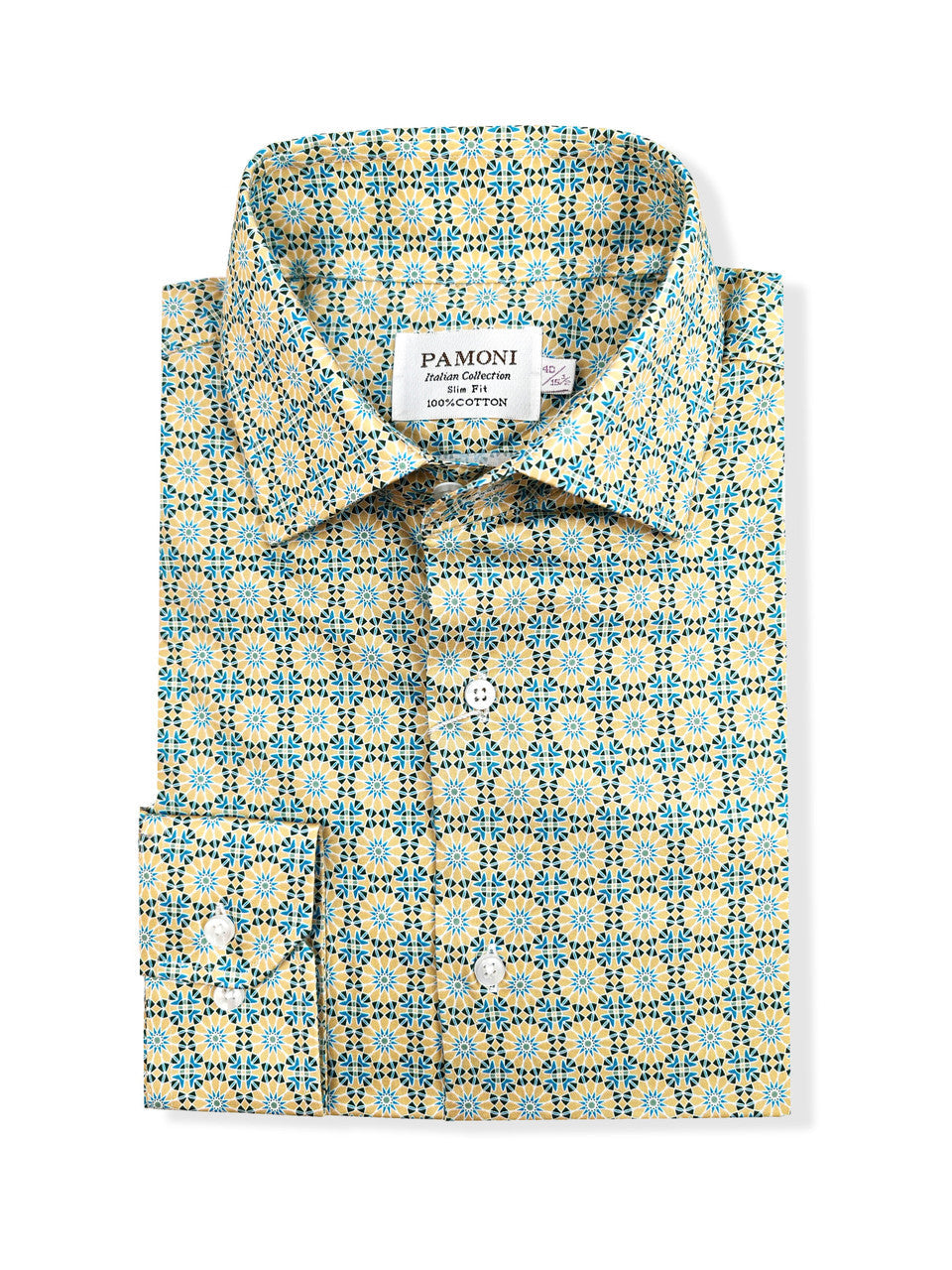 Men’s Geometric Pattern Slim Fit Cotton Shirt