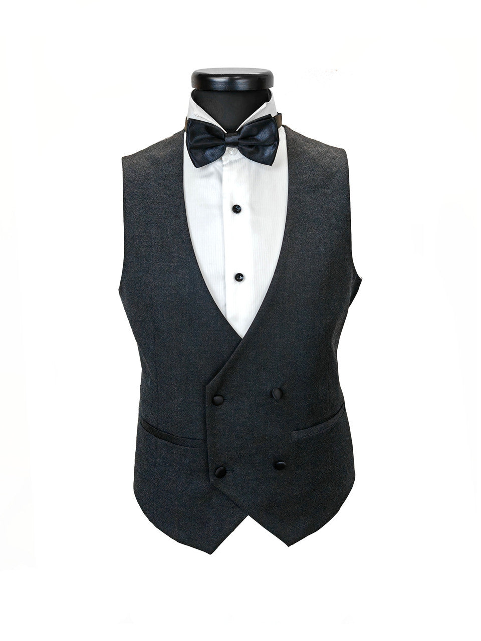Men’s Slim Fit Wool-Blend Tuxedo with Satin Shawl Lapels – Charcoal