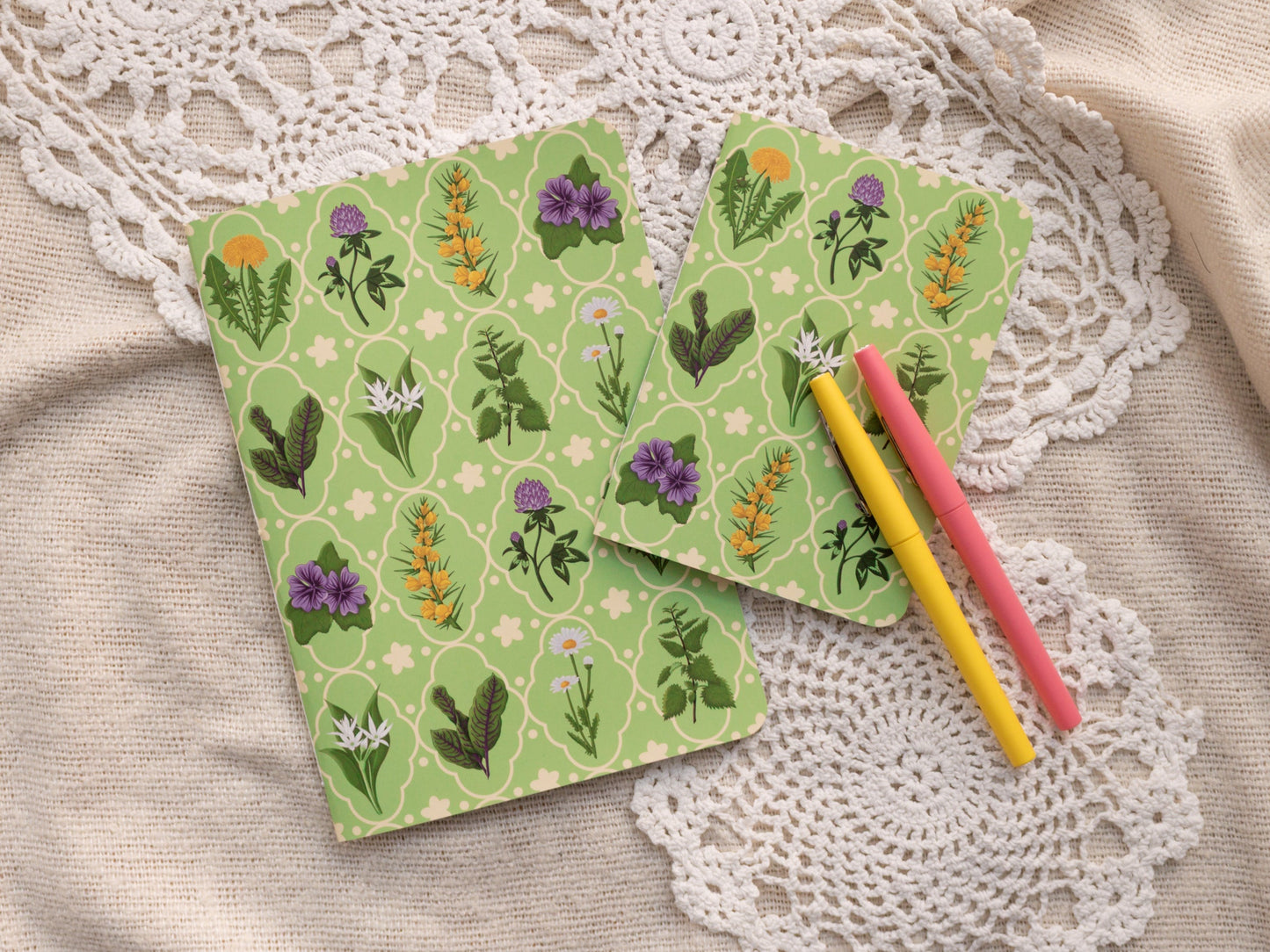 A6 Handmade Notebook with Spring Foraging Design