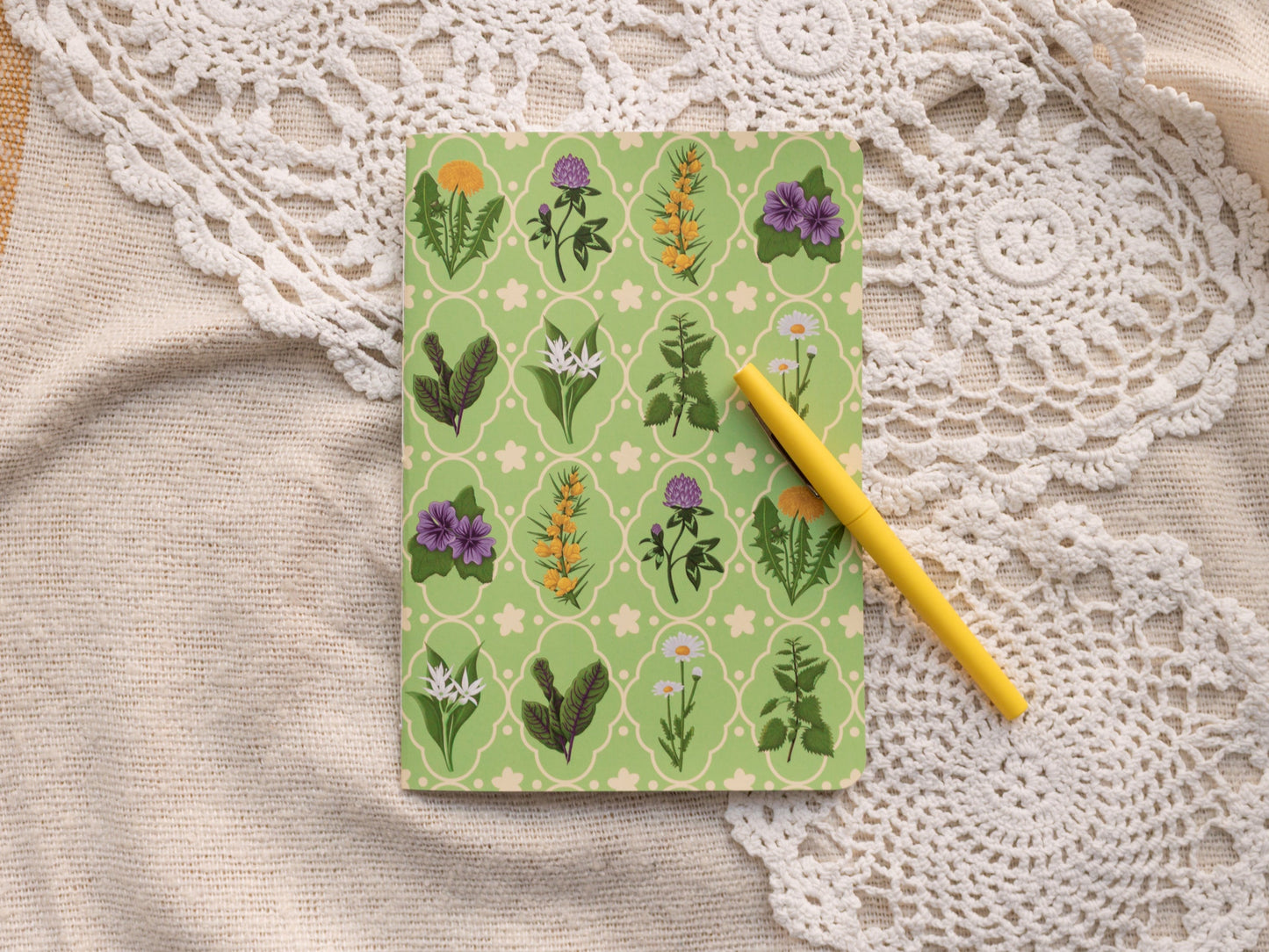 A5 Handmade Notebook with Spring Foraging Design