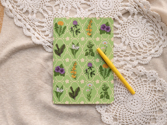 A5 Handmade Notebook with Spring Foraging Design