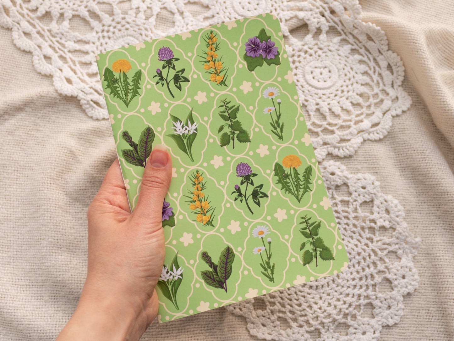 A5 Handmade Notebook with Spring Foraging Design
