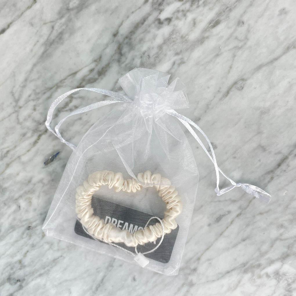 Champagne Silk Scrunchie - Skinny