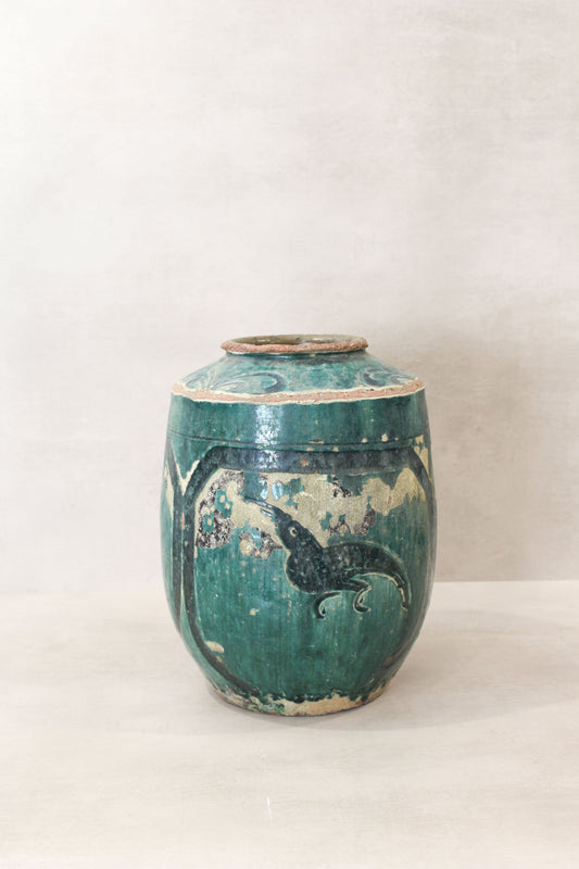 Vintage Emerald Green Pot Large - No 1