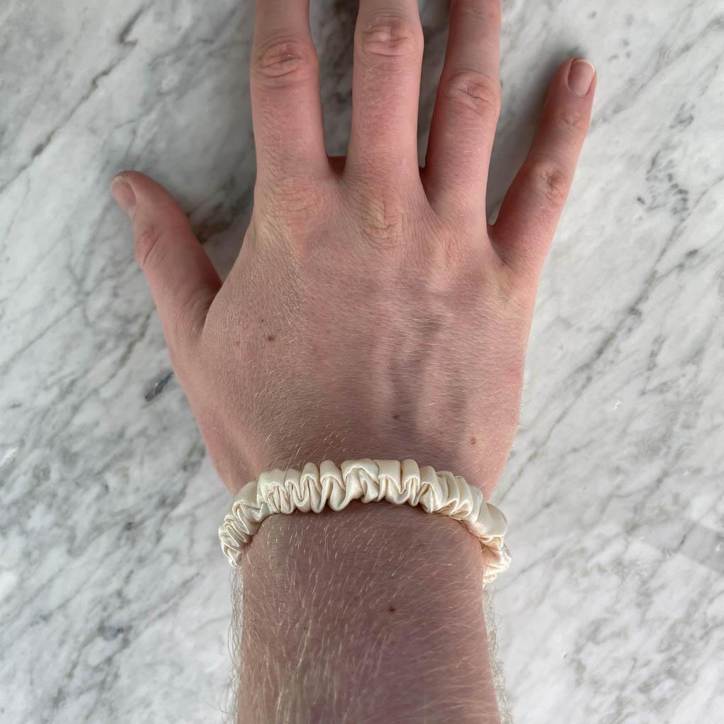 Champagne Silk Scrunchie - Skinny