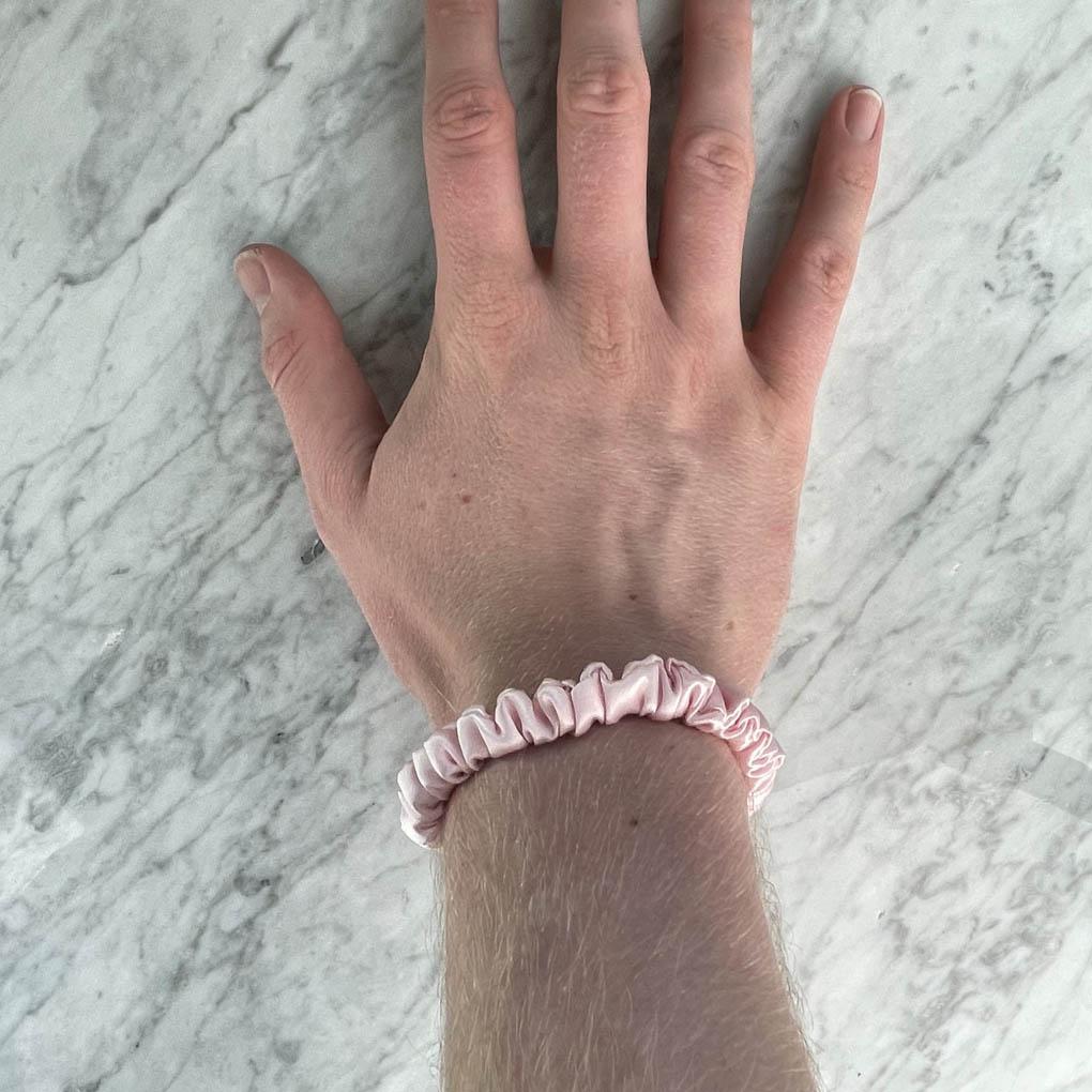 Pink Silk Scrunchie - Skinny