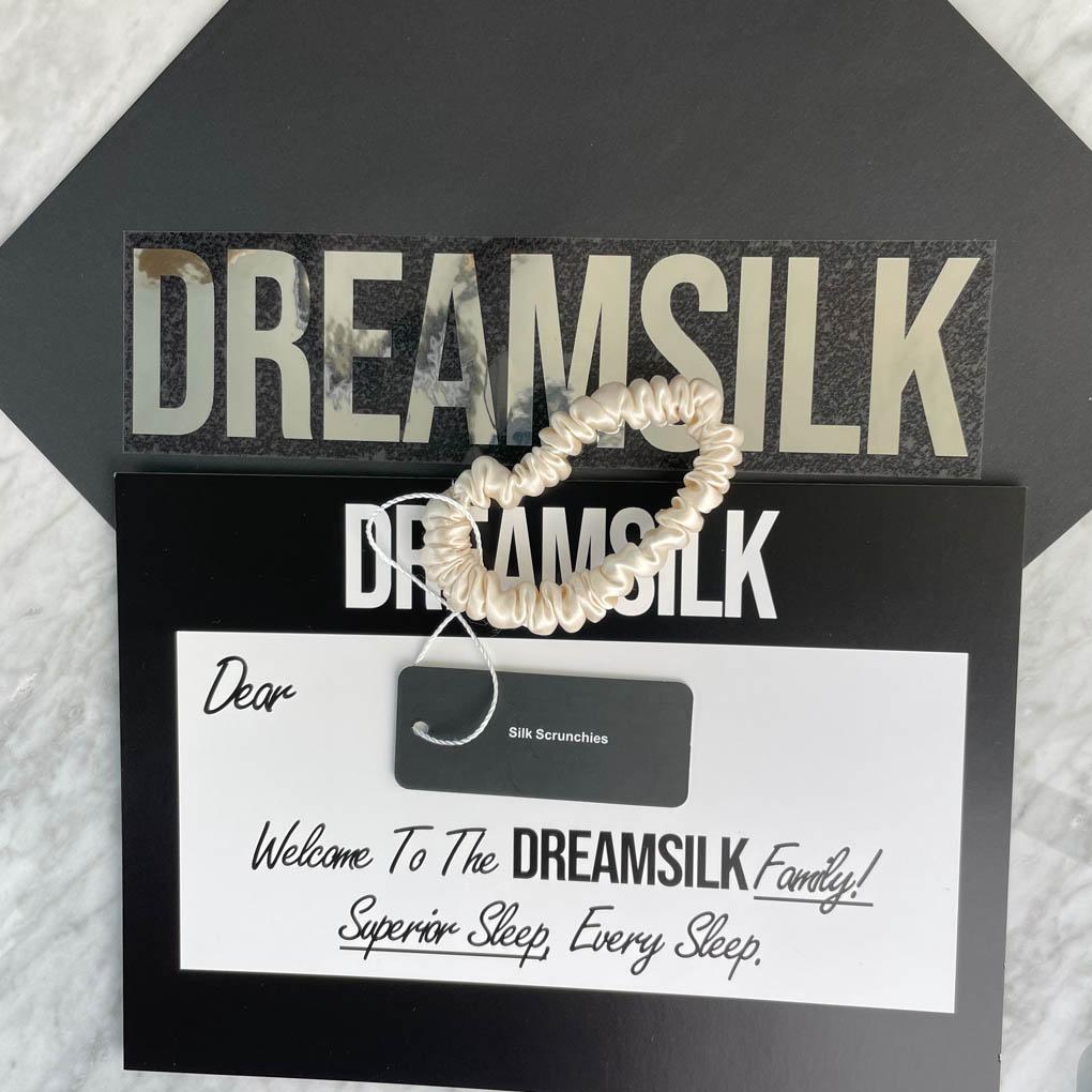 Champagne Silk Scrunchie - Skinny