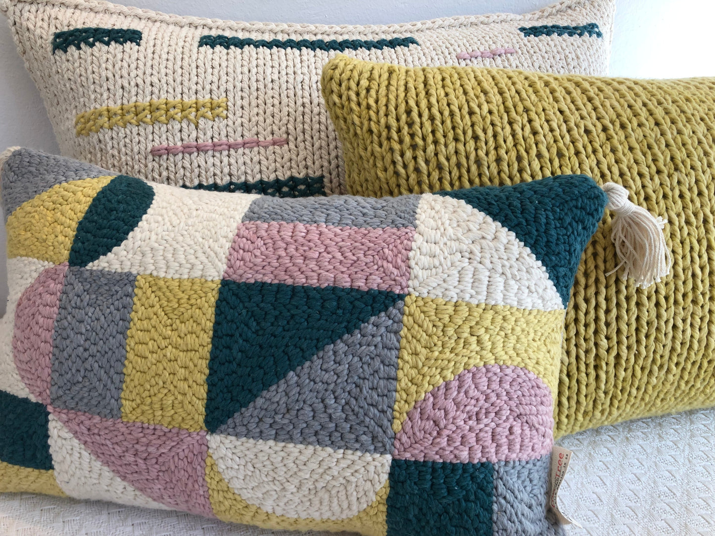 Punch Needle Cushion Cover - Geometric Pattern 1