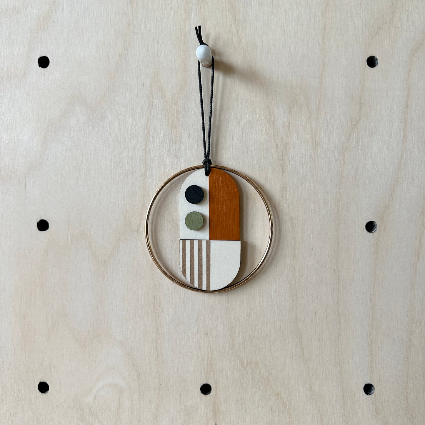 Original Small Geometric Wall Hanging - Mini Mid-Century Wall Art - Little Wooden Decoration - Contemporary Wall Decor