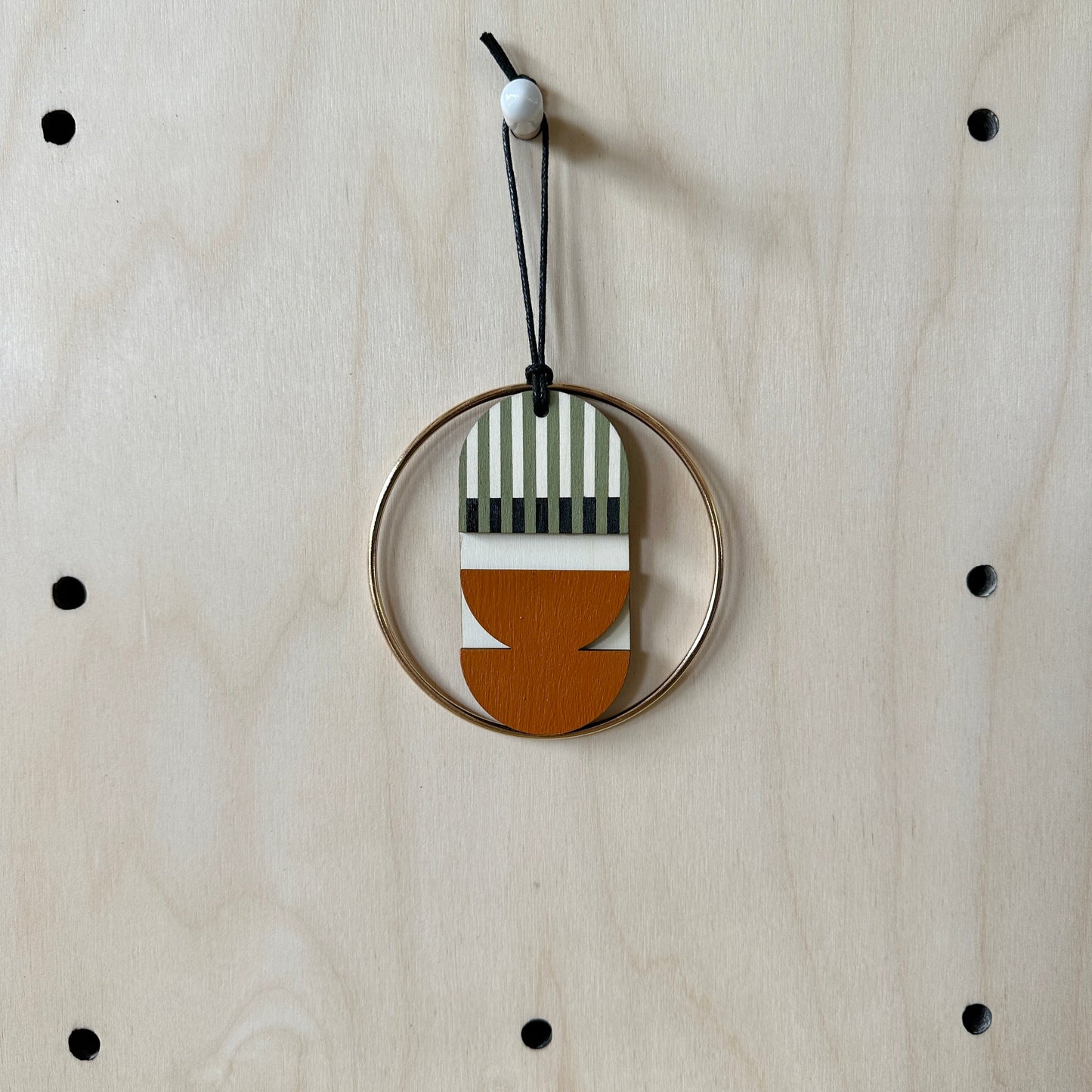 Original Small Geometric Wall Hanging - Mini Mid-Century Wall Art - Little Wooden Decoration - Contemporary Wall Decor