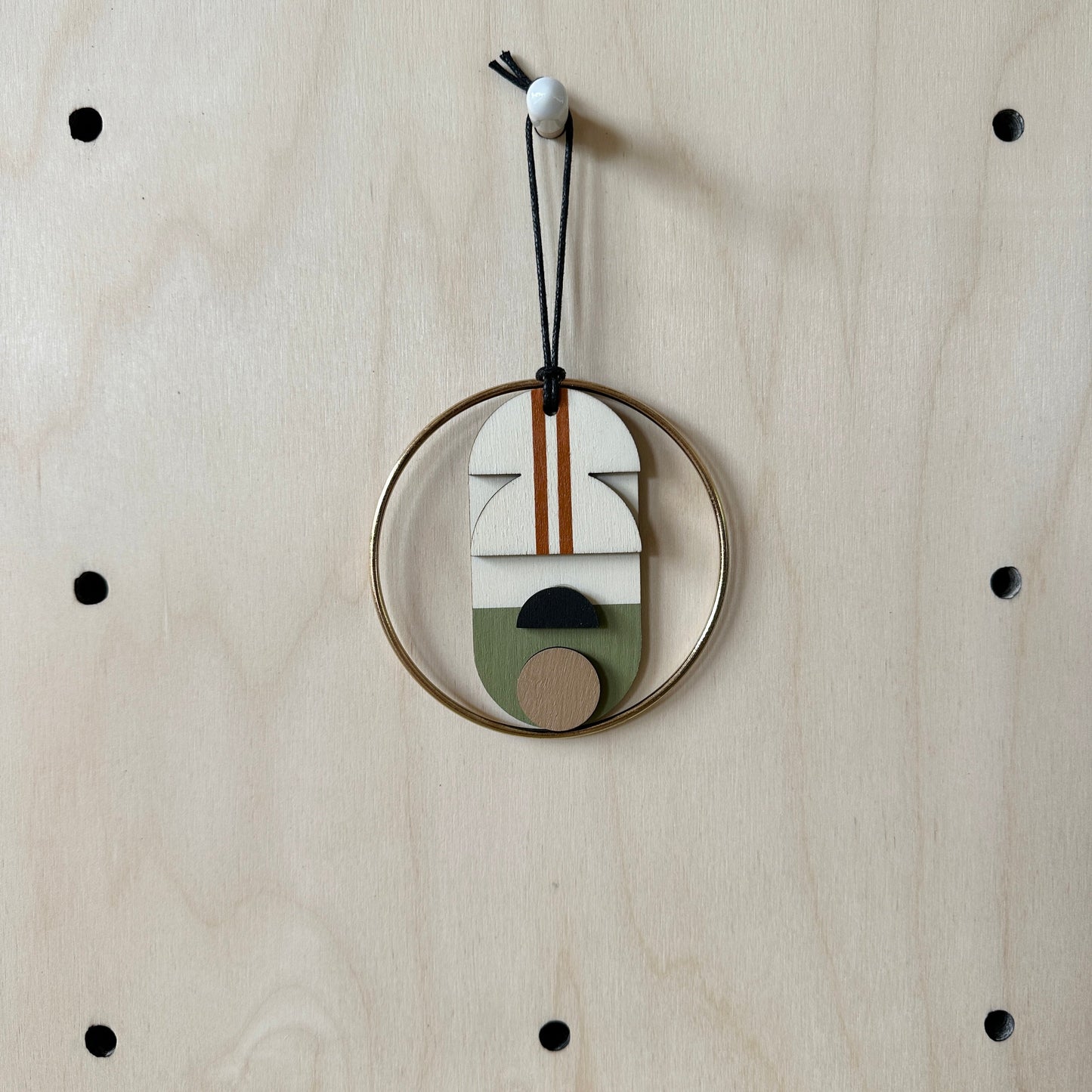 Original Small Geometric Wall Hanging - Mini Mid-Century Wall Art - Little Wooden Decoration - Contemporary Wall Decor