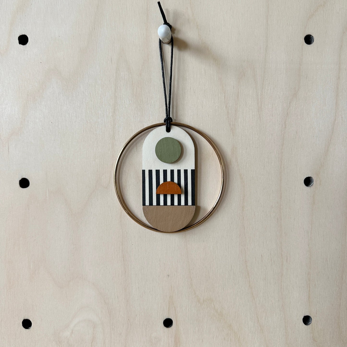 Original Small Geometric Wall Hanging - Mini Mid-Century Wall Art - Little Wooden Decoration - Contemporary Wall Decor