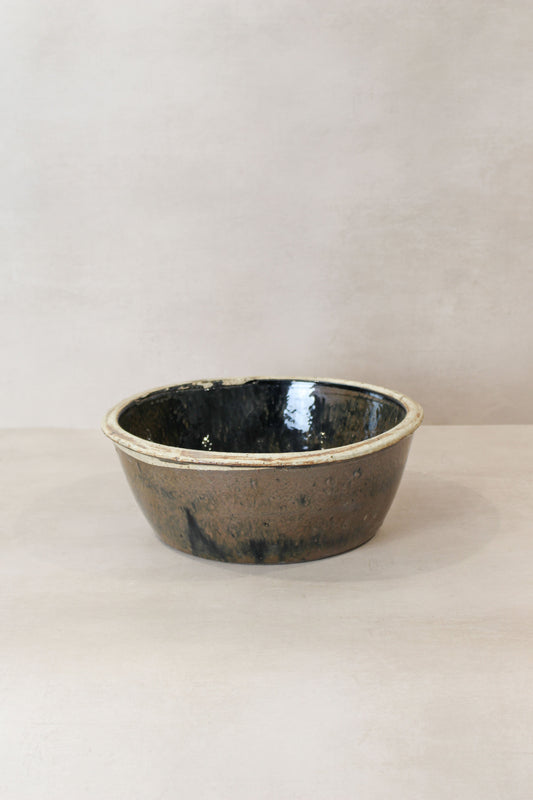 Wabi Sabi Antique Dark Glazed Terracotta Bowl Small- LBB 02