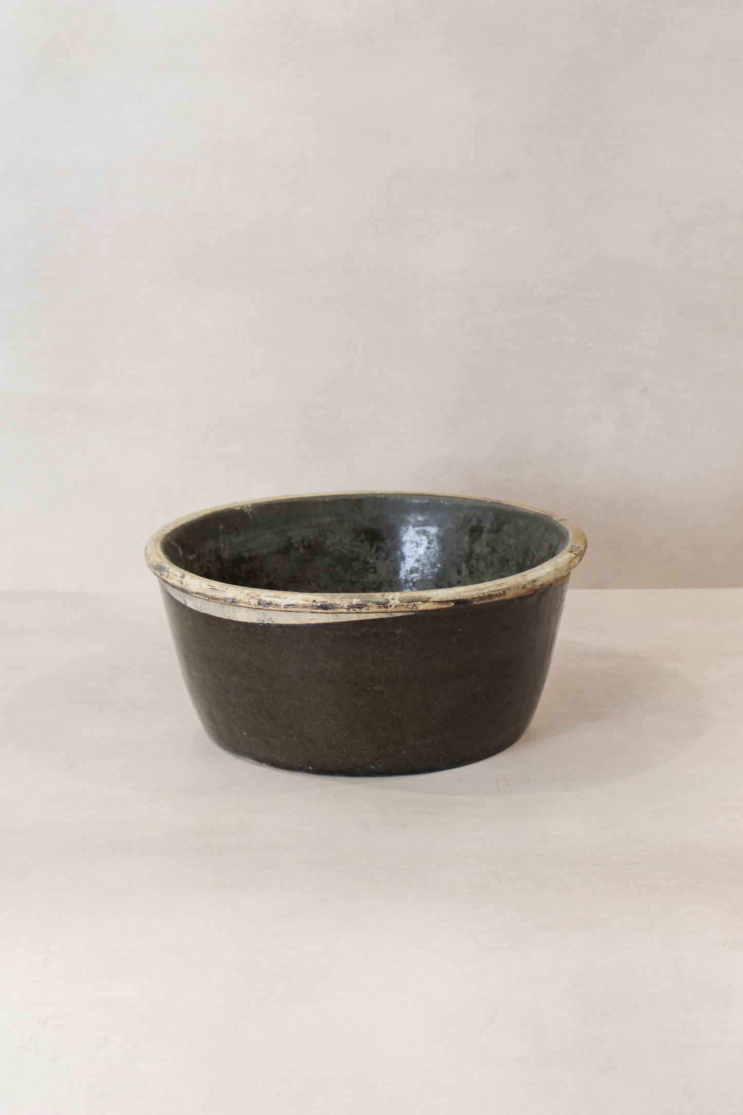 Wabi Sabi Antique Dark Glazed Terracotta Bowl Small- LBB 04