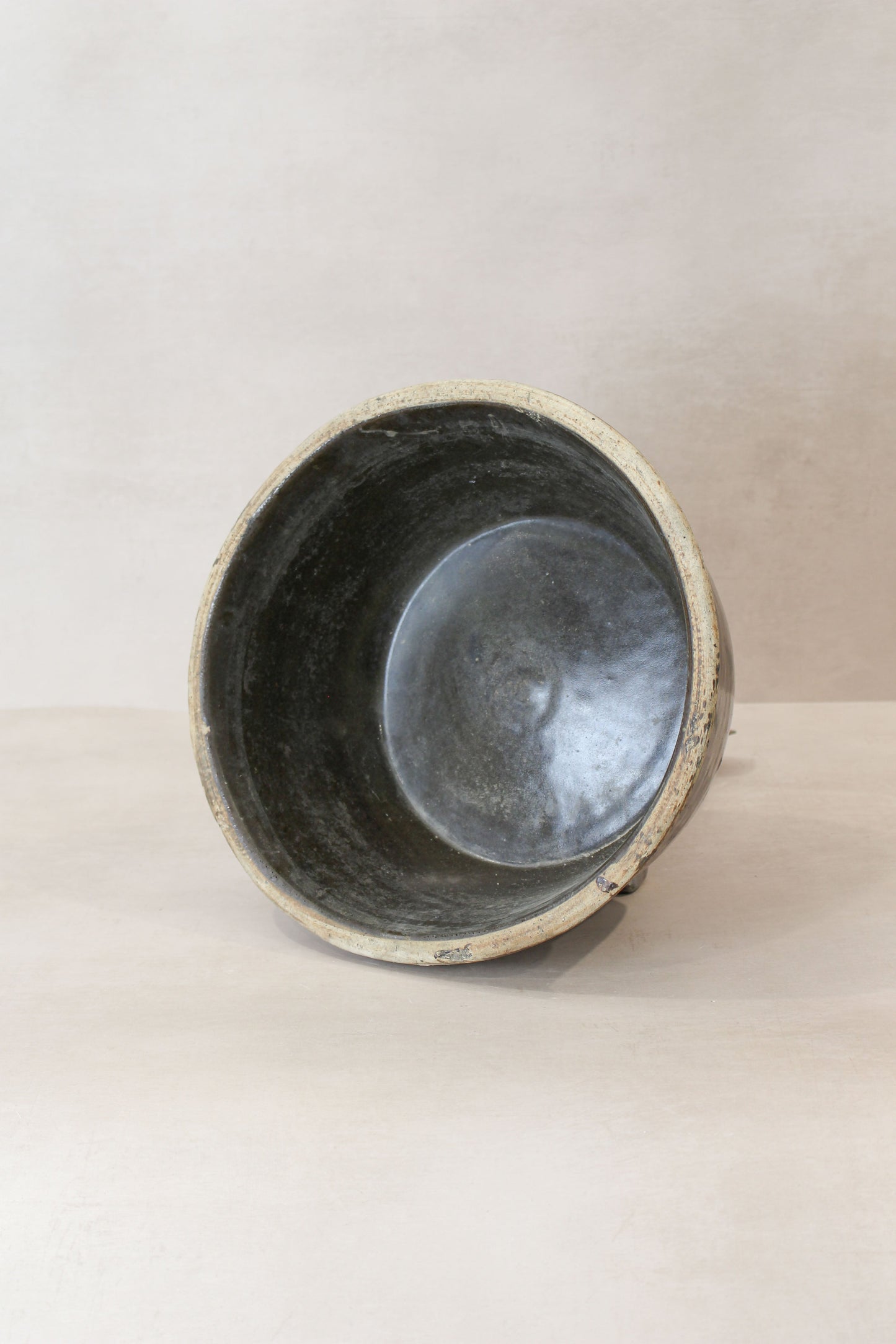 Wabi Sabi Antique Dark Glazed Terracotta Bowl Small- LBB 04