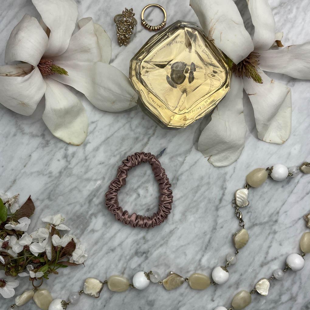 Bronze Silk Scrunchie - Skinny