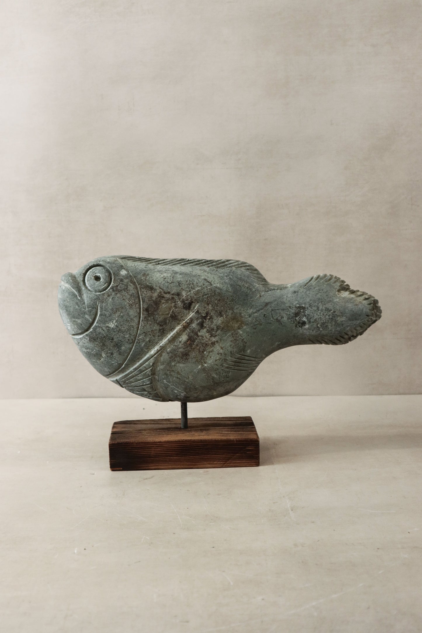Stone Fish Sculpture - Zimbabwe - 35.5