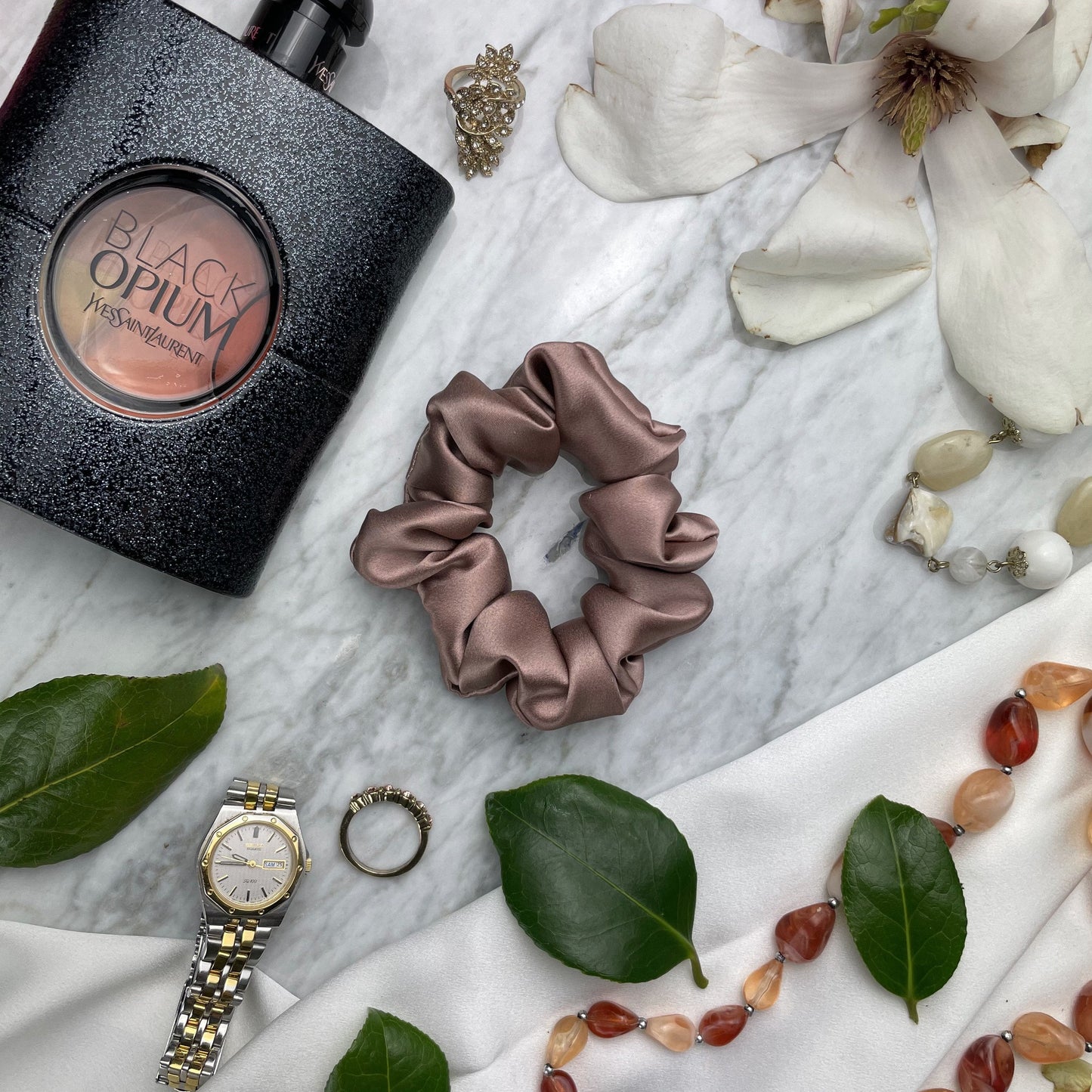 Bronze Silk Scrunchie - Regular