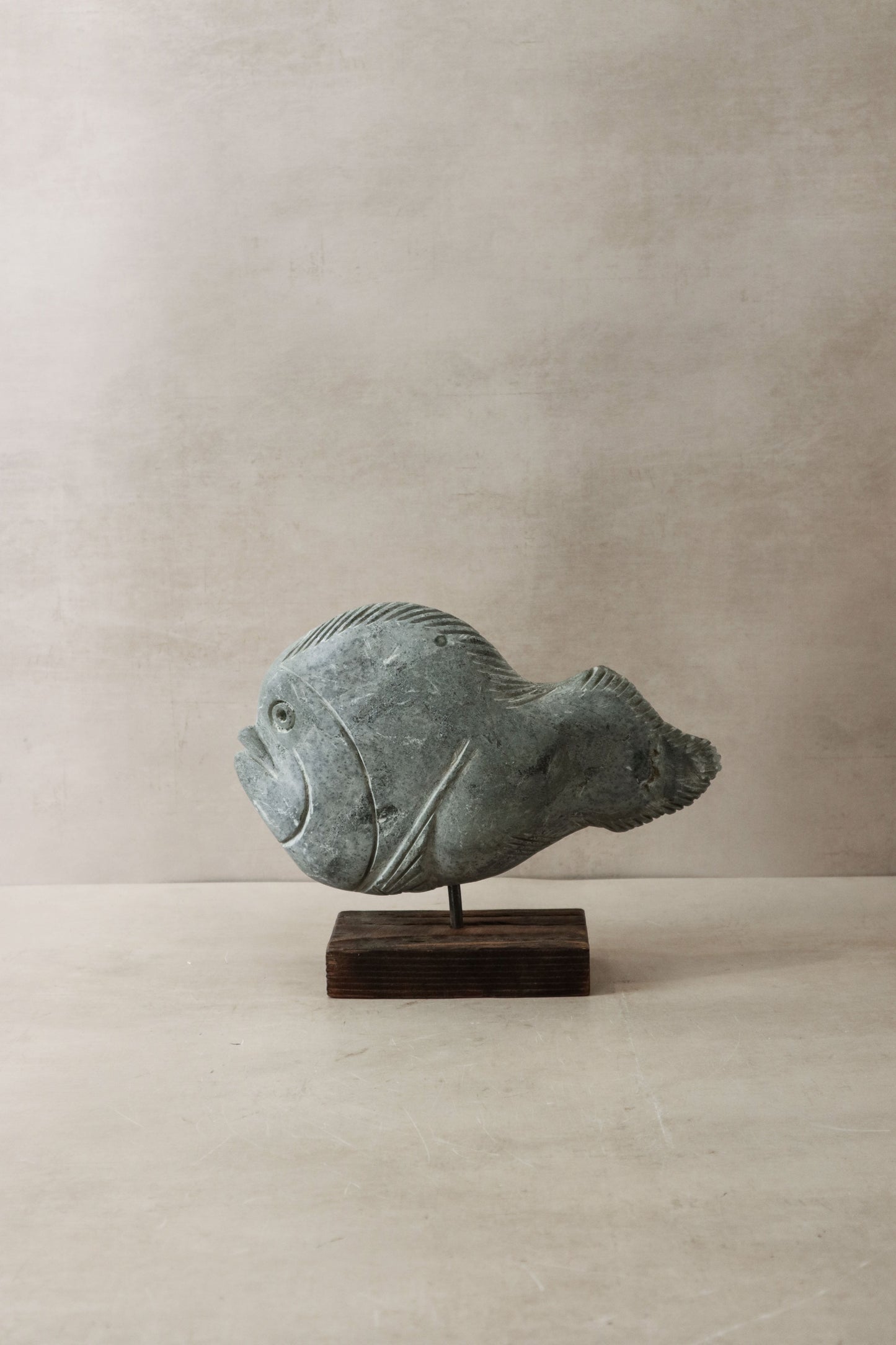 Stone Fish Sculpture - Zimbabwe - 33.5