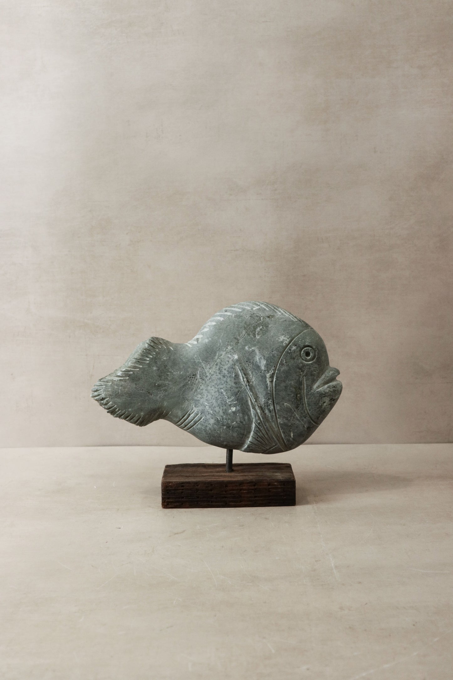 Stone Fish Sculpture - Zimbabwe - 33.5
