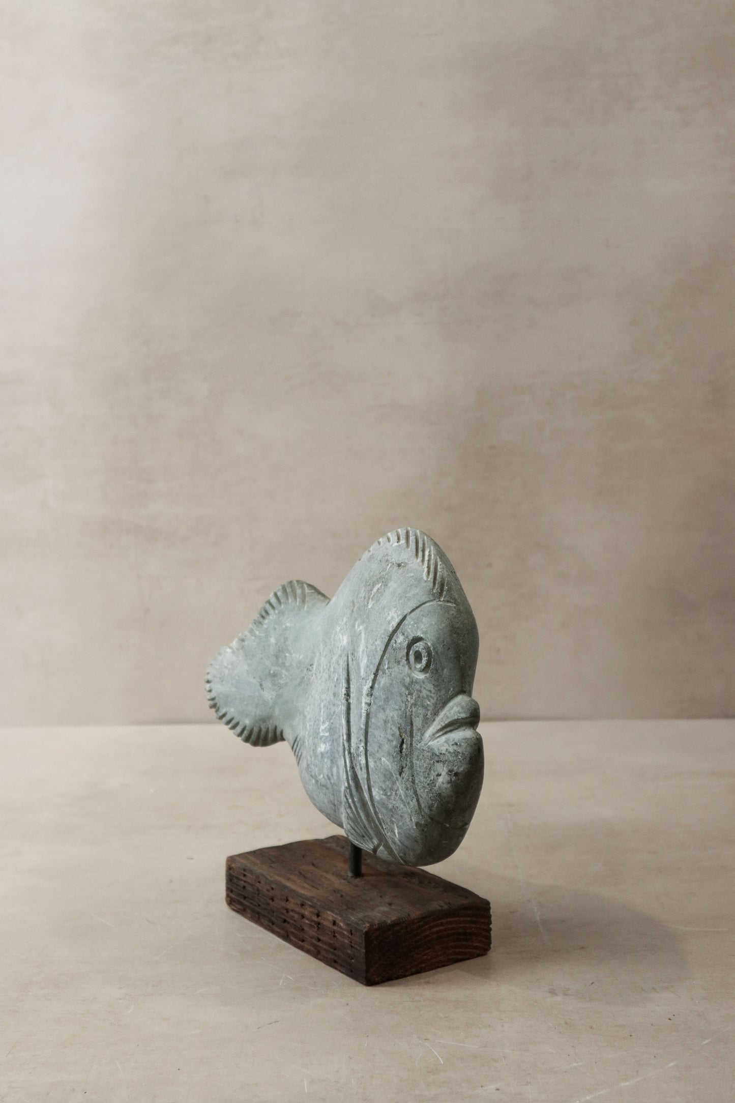 Stone Fish Sculpture - Zimbabwe - 33.5