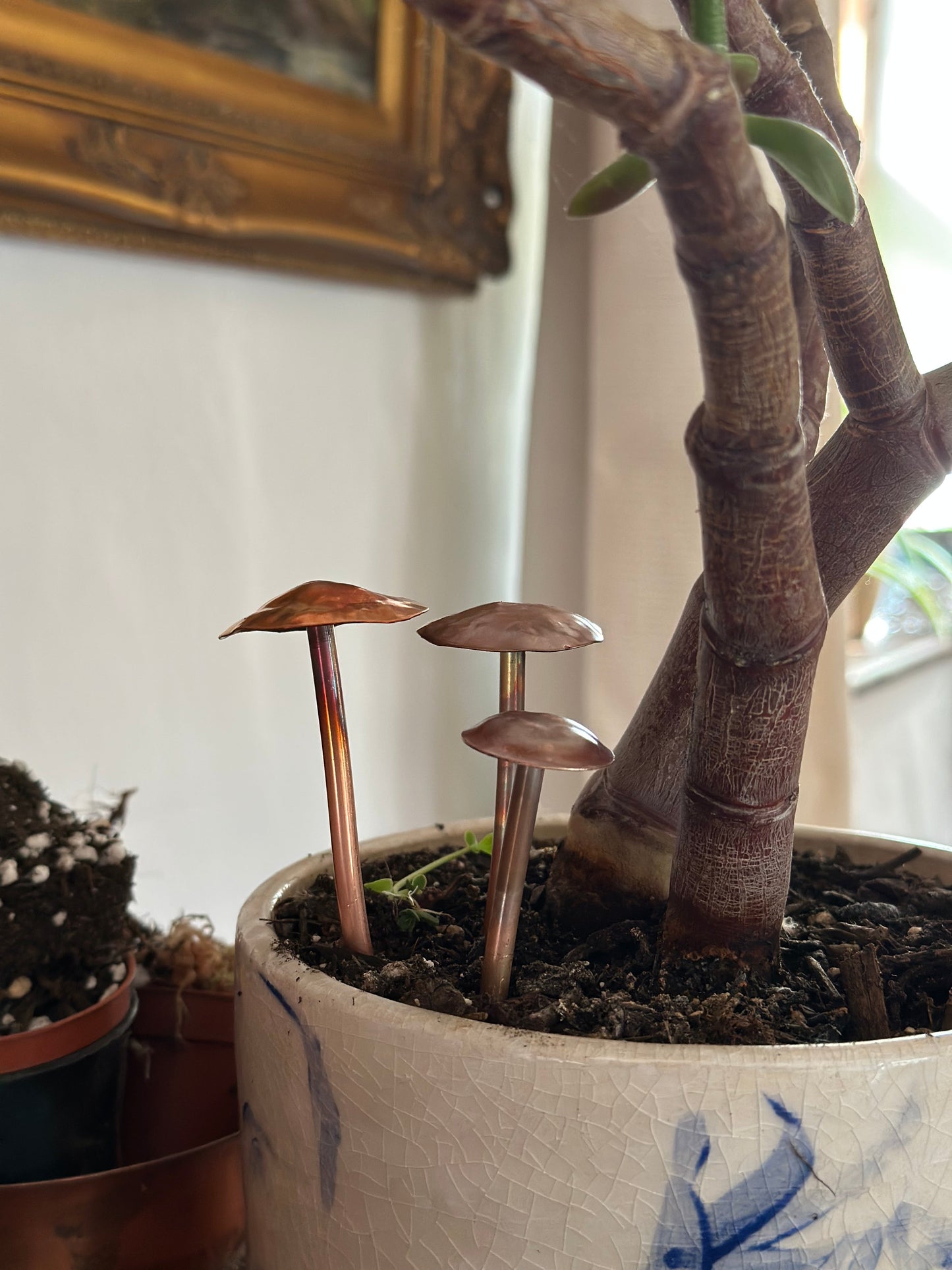 3 Copper Mushrooms
