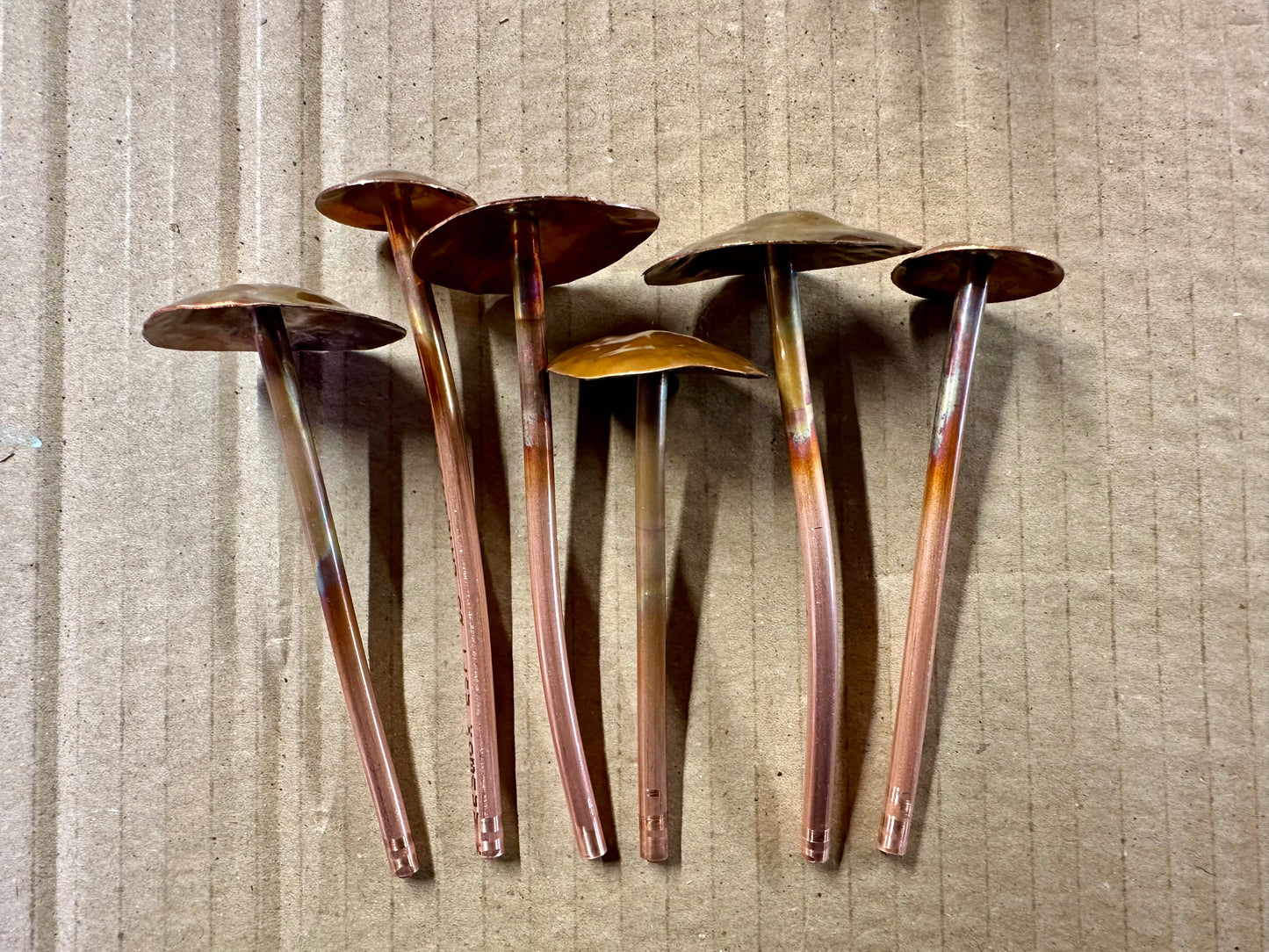 3 Copper Mushrooms