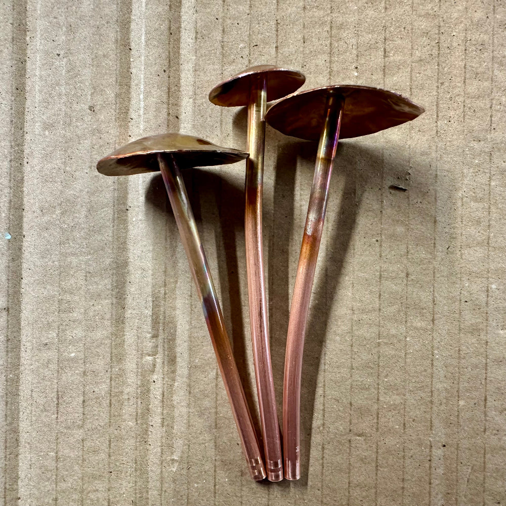3 Copper Mushrooms