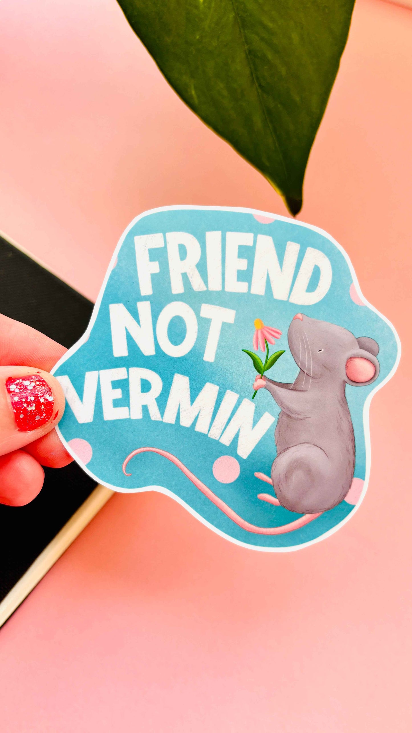Friend not Vermin- Rat Vinyl Sticker