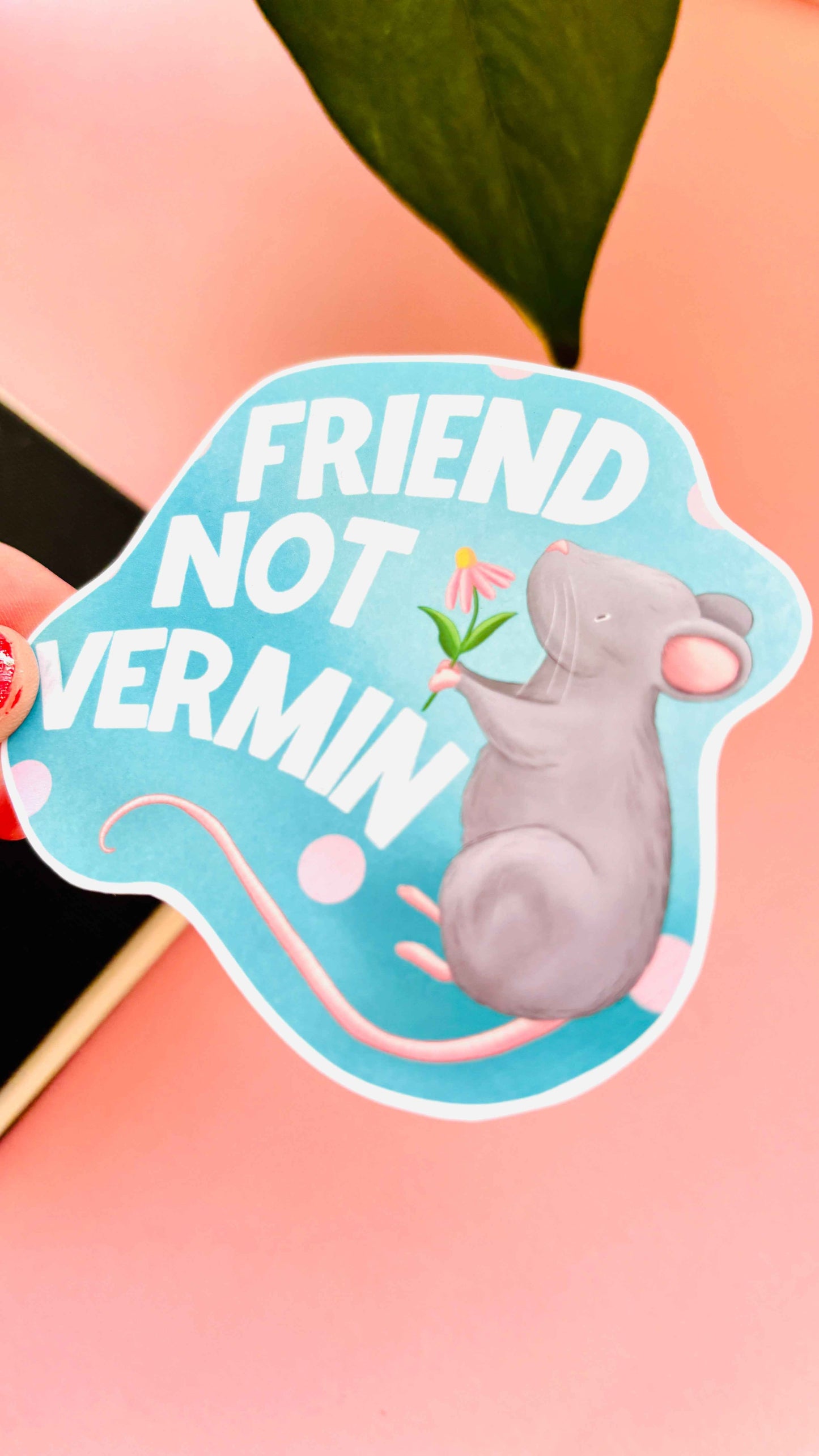 Friend not Vermin- Rat Vinyl Sticker