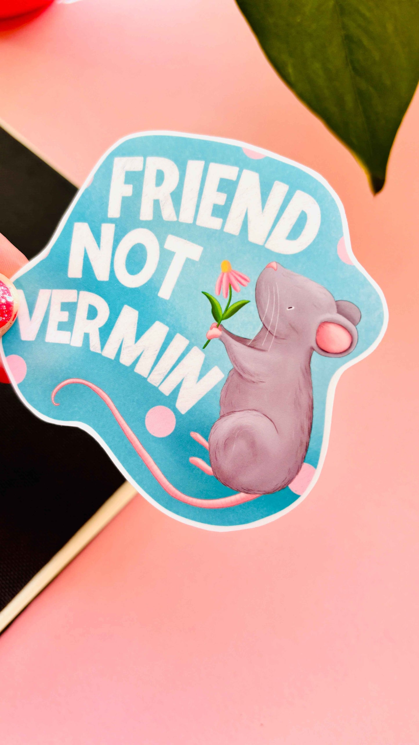 Friend not Vermin- Rat Vinyl Sticker