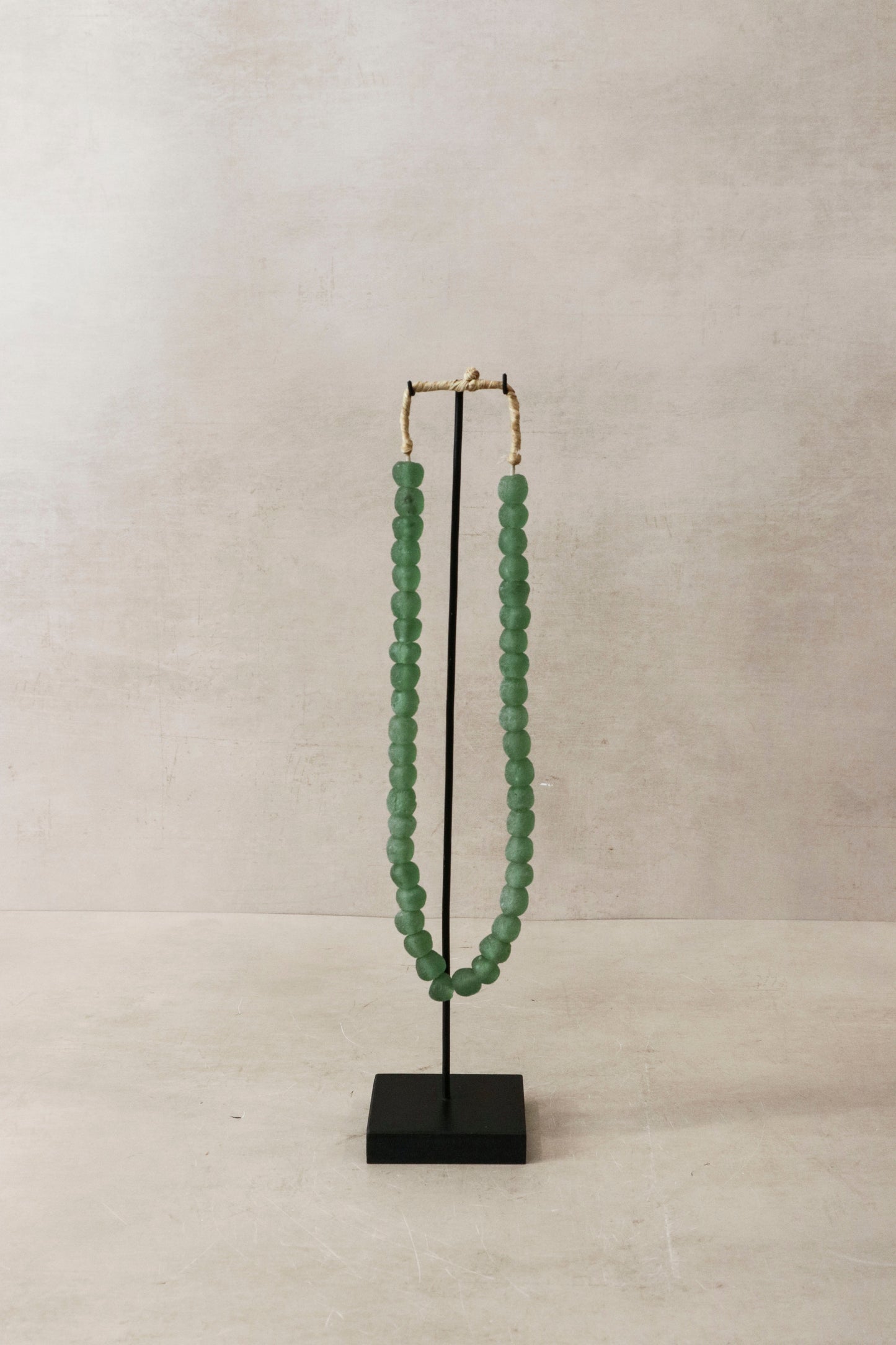 Ghana Glass Beads Necklace, Green - 83.2