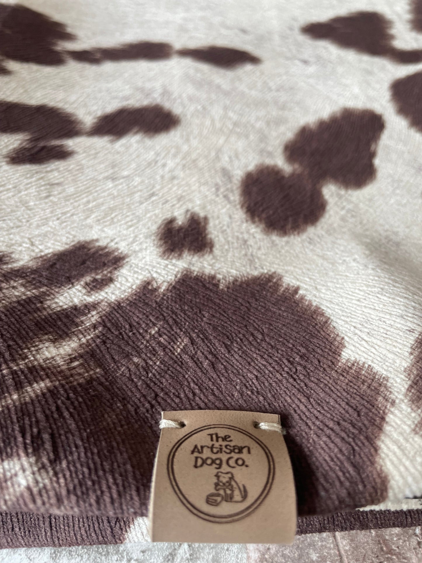 Luxury Handcrafted Faux Cow Hide Dog/Pet Blanket/Sofa Protector