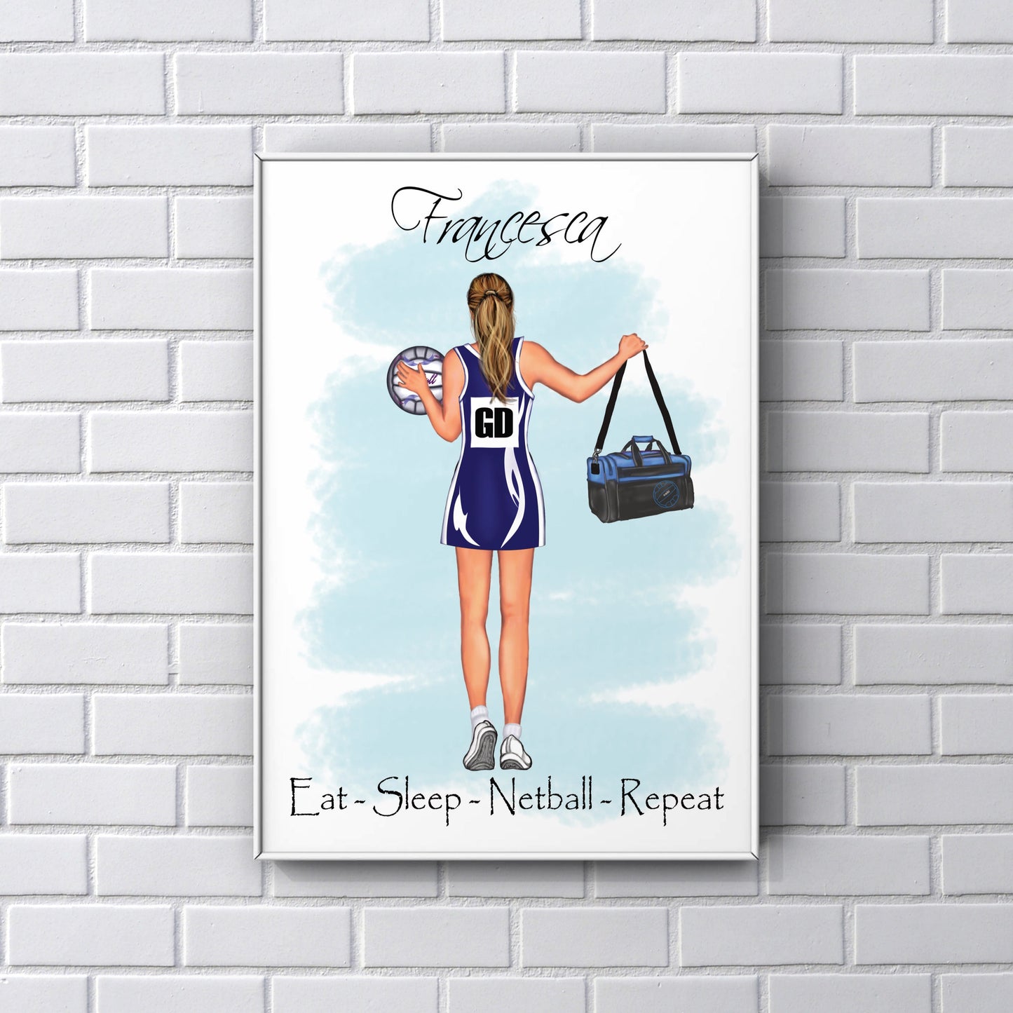 Personalised Netball Netballer gift PRINT