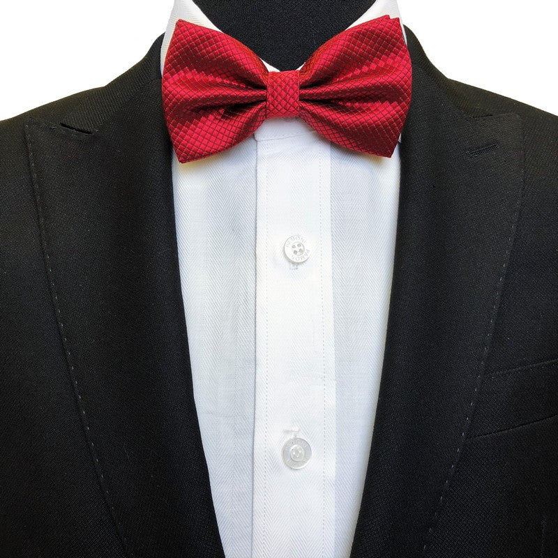 Maroon Diamond Mesh Bow Tie