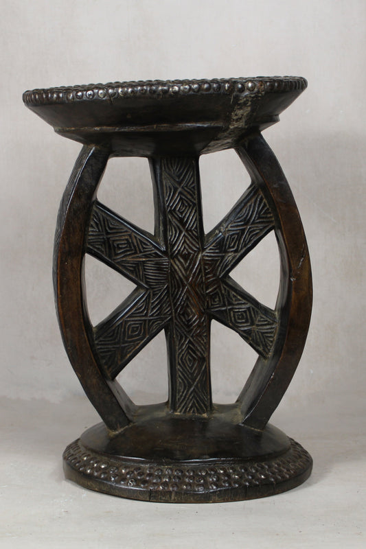 Vintage Rwanda Wood Side Table 2.2