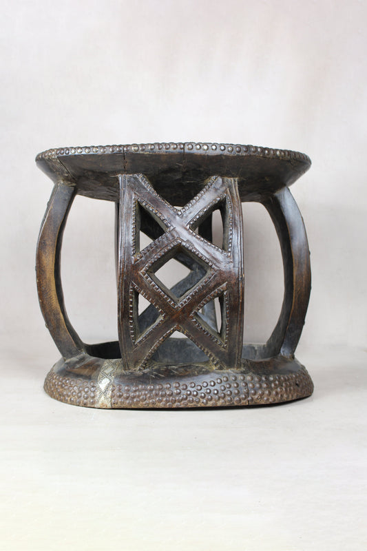 Vintage Rwanda Wood Side Table 2.4