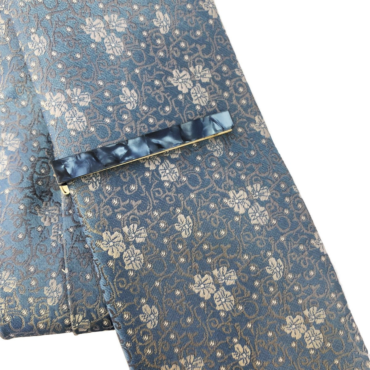 Blue Marble Effect Tie Clip