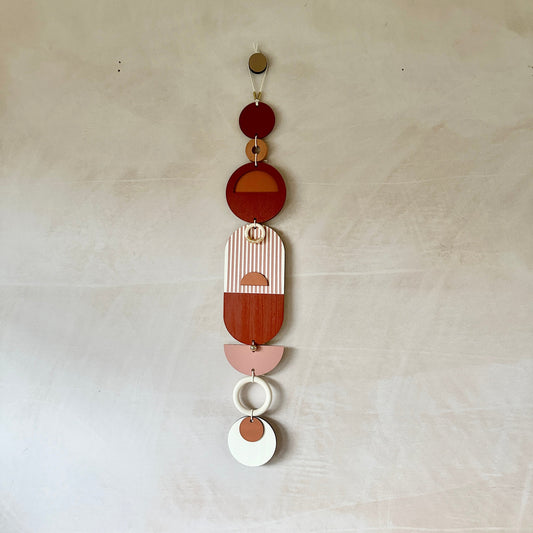 Warm Tones Wall Hangings - Geometric Wall Art - Luxury Wall Decor - Mid-Century Home Decor - Slim Long Wall Tapestry