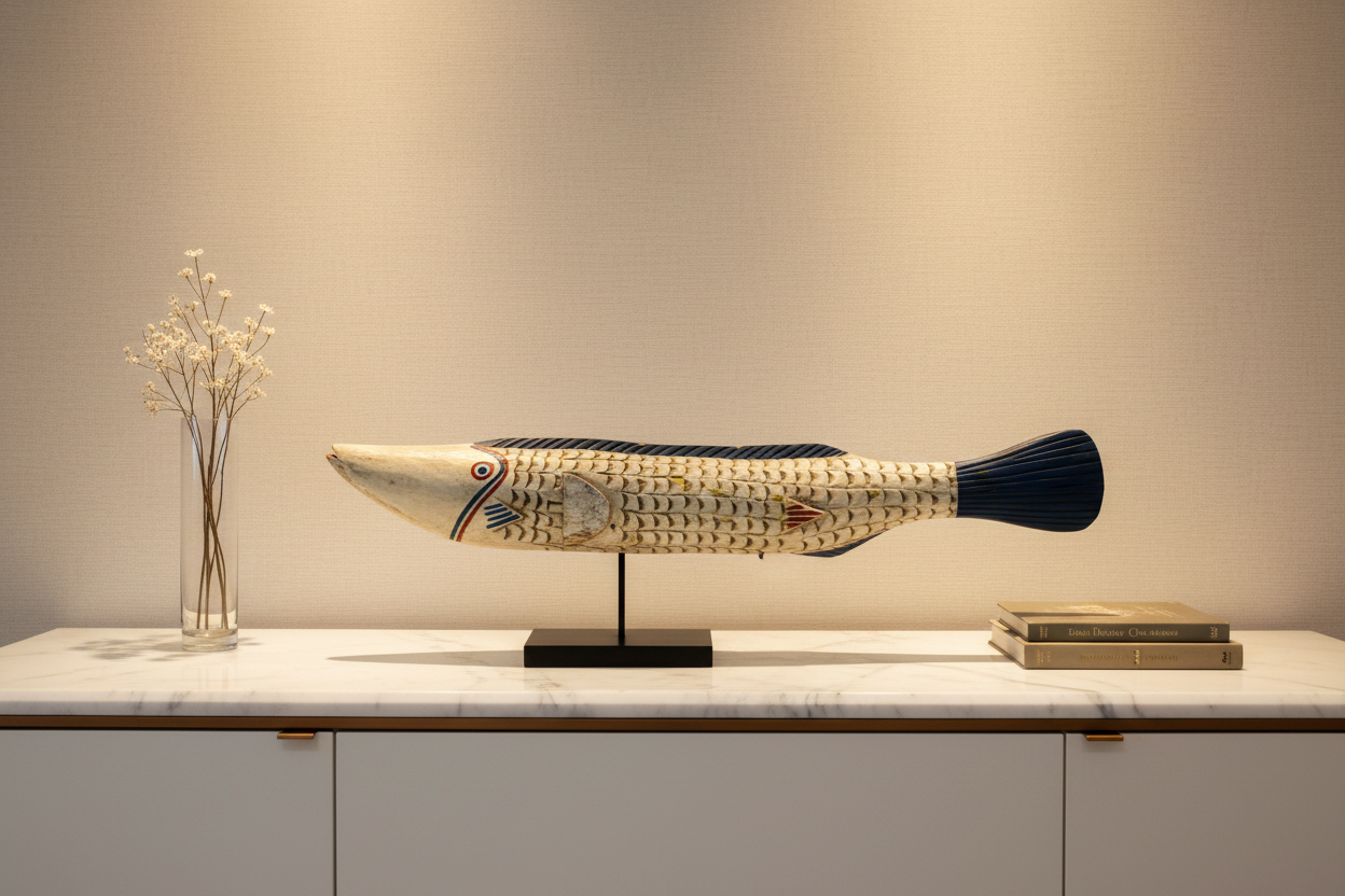 Large Bozo Puppet Fish - Mali - White 172.2